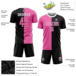 Mode Custom Fußball Split Pink-Weiß Jersey Uniform Schwarz Sublimation Mode Custom Fußball Split Pink-Weiß Jersey Uniform Schwarz Sublimation