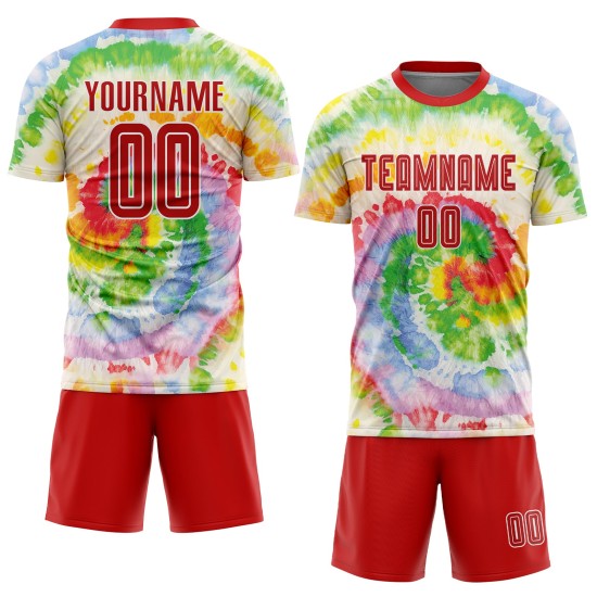 Jersey Uniform Custom Krawatte Fußball Rot-Weiß Dye Sublimation Jersey Uniform Custom Krawatte Fußball Rot-Weiß Dye Sublimation