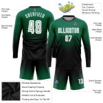 Fade Green Fashion Langarm-Trikot für Fußball-Sublimationstrikots in Weiß und Schwarz, benutzerdefinierte Uniform Fade Green Fashion Langarm-Trikot für Fußball-Sublimationstrikots in Weiß und Schwarz, benutzerdefinierte Uniform