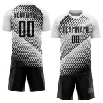 Fußball Sublimation Schwarz-Grau Jersey Weiß Custom Uniform Fußball Sublimation Schwarz-Grau Jersey Weiß Custom Uniform
