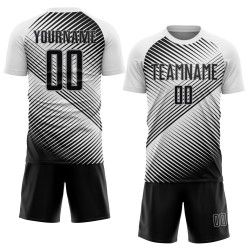 Fußball Sublimation Schwarz-Grau Jersey Weiß Custom Uniform
