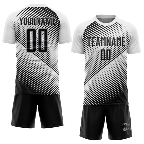 Fußball Sublimation Schwarz-Grau Jersey Weiß Custom Uniform Fußball Sublimation Schwarz-Grau Jersey Weiß Custom Uniform