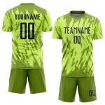 Fußballtrikot Schwarz-Oliv Benutzerdefinierte Uniform Sublimation Neongrün