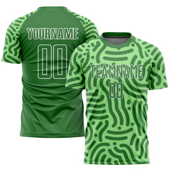 Grüne Uniform Custom Jersey Kelly Fußball Neon Sublimation Grün-Weiß