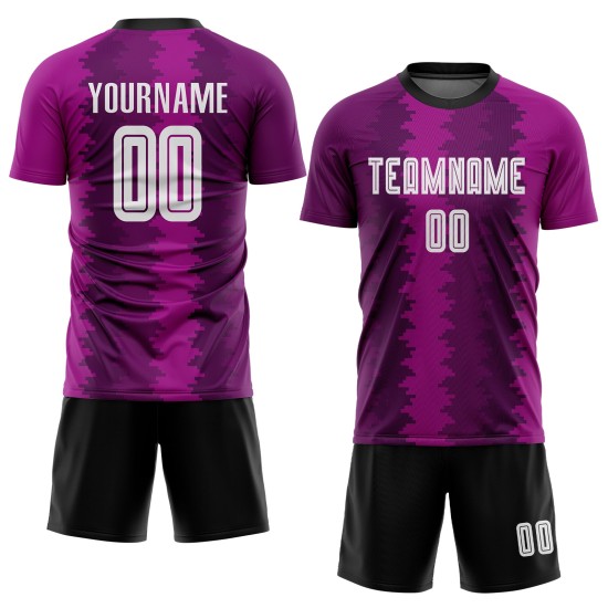 Uniform Fußball Sublimation Weiß-Rosa Custom Lila Trikot Uniform Fußball Sublimation Weiß-Rosa Custom Lila Trikot