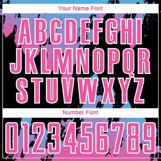 Benutzerdefinierte Jersey Sky Splash Pink Uniform Blau-Schwarz Fußball Sublimation Benutzerdefinierte Jersey Sky Splash Pink Uniform Blau-Schwarz Fußball Sublimation