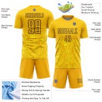 Benutzerdefinierte Uniform Sublimation Fußball Jersey Geometrische Formen Schwarz Gold Benutzerdefinierte Uniform Sublimation Fußball Jersey Geometrische Formen Schwarz Gold