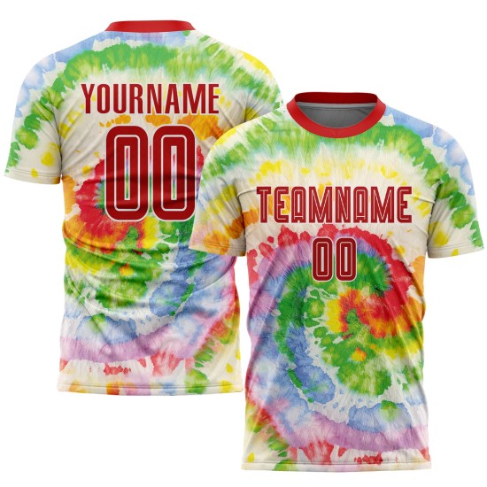 Jersey Uniform Custom Krawatte Fußball Rot-Weiß Dye Sublimation Jersey Uniform Custom Krawatte Fußball Rot-Weiß Dye Sublimation