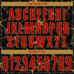 Fußball Rot-Alte Uniform Gold Sublimation Schwarz Custom Jersey Fußball Rot-Alte Uniform Gold Sublimation Schwarz Custom Jersey