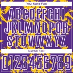 Fußball Sublimation Trikot Fluid Custom Uniform Gold-Weiß Lila Abstrakt Fußball Sublimation Trikot Fluid Custom Uniform Gold-Weiß Lila Abstrakt