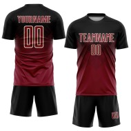 Crimson-Creme Jersey Sublimation Fußball Schwarz Custom Uniform Crimson-Creme Jersey Sublimation Fußball Schwarz Custom Uniform
