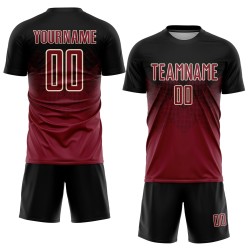 Crimson-Creme Jersey Sublimation Fußball Schwarz Custom Uniform