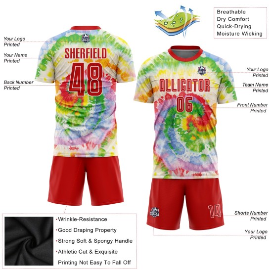 Jersey Uniform Custom Krawatte Fußball Rot-Weiß Dye Sublimation Jersey Uniform Custom Krawatte Fußball Rot-Weiß Dye Sublimation