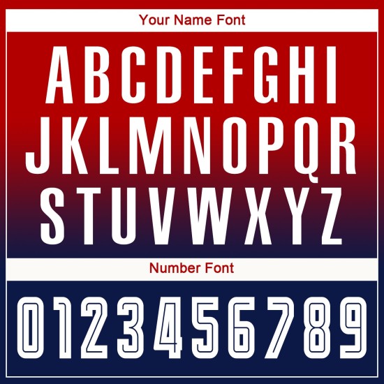 Fußball Fade Sublimation Fashion Custom Jersey Rot Uniform Weiß-Marine Langarm Fußball Fade Sublimation Fashion Custom Jersey Rot Uniform Weiß-Marine Langarm