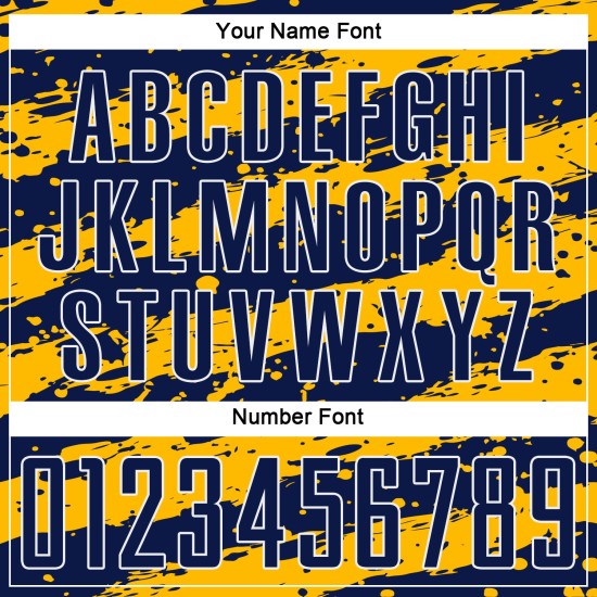 Uniform Fußballtrikot Marineblau Gold-Weiß Sublimation Splash Custom Uniform Fußballtrikot Marineblau Gold-Weiß Sublimation Splash Custom