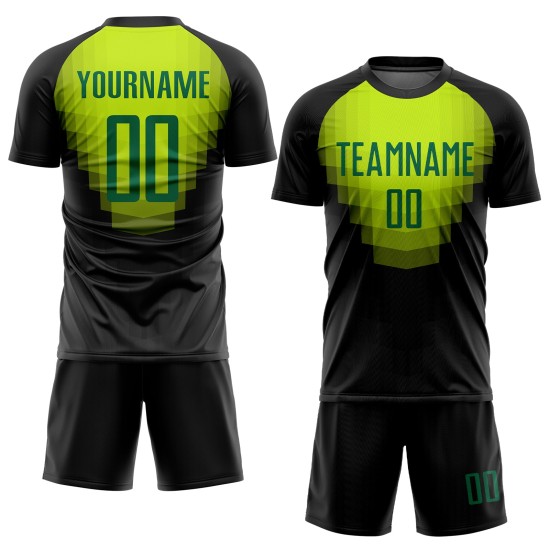 Grünes Trikot Sublimation Custom Kelly Uniform Schwarz Fußball Grünes Trikot Sublimation Custom Kelly Uniform Schwarz Fußball
