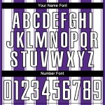 Benutzerdefinierte Fußball Weiß-Schwarz Lila Uniform Linie Jersey Sublimation Benutzerdefinierte Fußball Weiß-Schwarz Lila Uniform Linie Jersey Sublimation