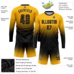 Fashion Fade Uniform Ärmel Lange Sublimation Schwarz Jersey Custom Gold Fußball Fashion Fade Uniform Ärmel Lange Sublimation Schwarz Jersey Custom Gold Fußball