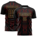 Formen Fußball Rot-Alt Sublimation Gold Jersey Schwarz Benutzerdefinierte Geometrische Uniform Formen Fußball Rot-Alt Sublimation Gold Jersey Schwarz Benutzerdefinierte Geometrische Uniform