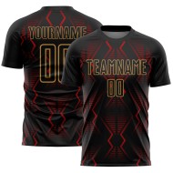 Formen Fußball Rot-Alt Sublimation Gold Jersey Schwarz Benutzerdefinierte Geometrische Uniform