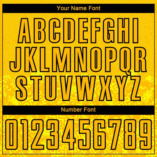 Benutzerdefinierte Uniform Sublimation Fußball Jersey Geometrische Formen Schwarz Gold Benutzerdefinierte Uniform Sublimation Fußball Jersey Geometrische Formen Schwarz Gold