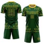 Fußball Jersey Custom Grün Sublimation Gelb Geometrische Formen Uniform Fußball Jersey Custom Grün Sublimation Gelb Geometrische Formen Uniform