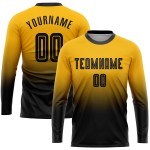 Fashion Fade Uniform Ärmel Lange Sublimation Schwarz Jersey Custom Gold Fußball Fashion Fade Uniform Ärmel Lange Sublimation Schwarz Jersey Custom Gold Fußball