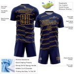 Linien Gelb Sublimation Uniform Jersey Navy Custom Fußball Linien Gelb Sublimation Uniform Jersey Navy Custom Fußball
