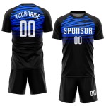 Uniform Weiß-Royal Schwarz Custom Jersey Sublimation Fußball