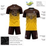Benutzerdefinierte Gold Jersey Braun-Creme Sublimation Uniform Fußball Benutzerdefinierte Gold Jersey Braun-Creme Sublimation Uniform Fußball