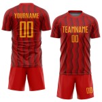 Sublimation Rot Benutzerdefinierte Uniform Trikot Fußball Gold Sublimation Rot Benutzerdefinierte Uniform Trikot Fußball Gold